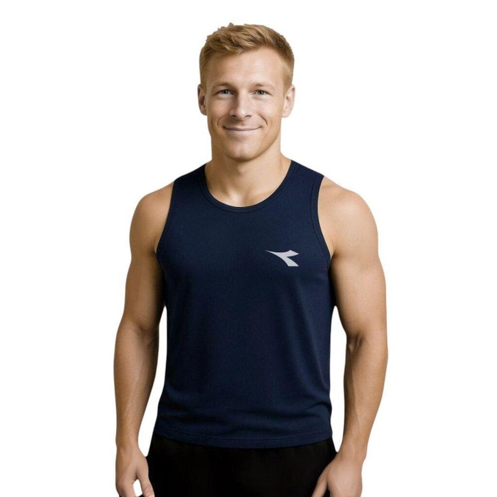 Regata Diadora Small Logo Masculina - Marinho P