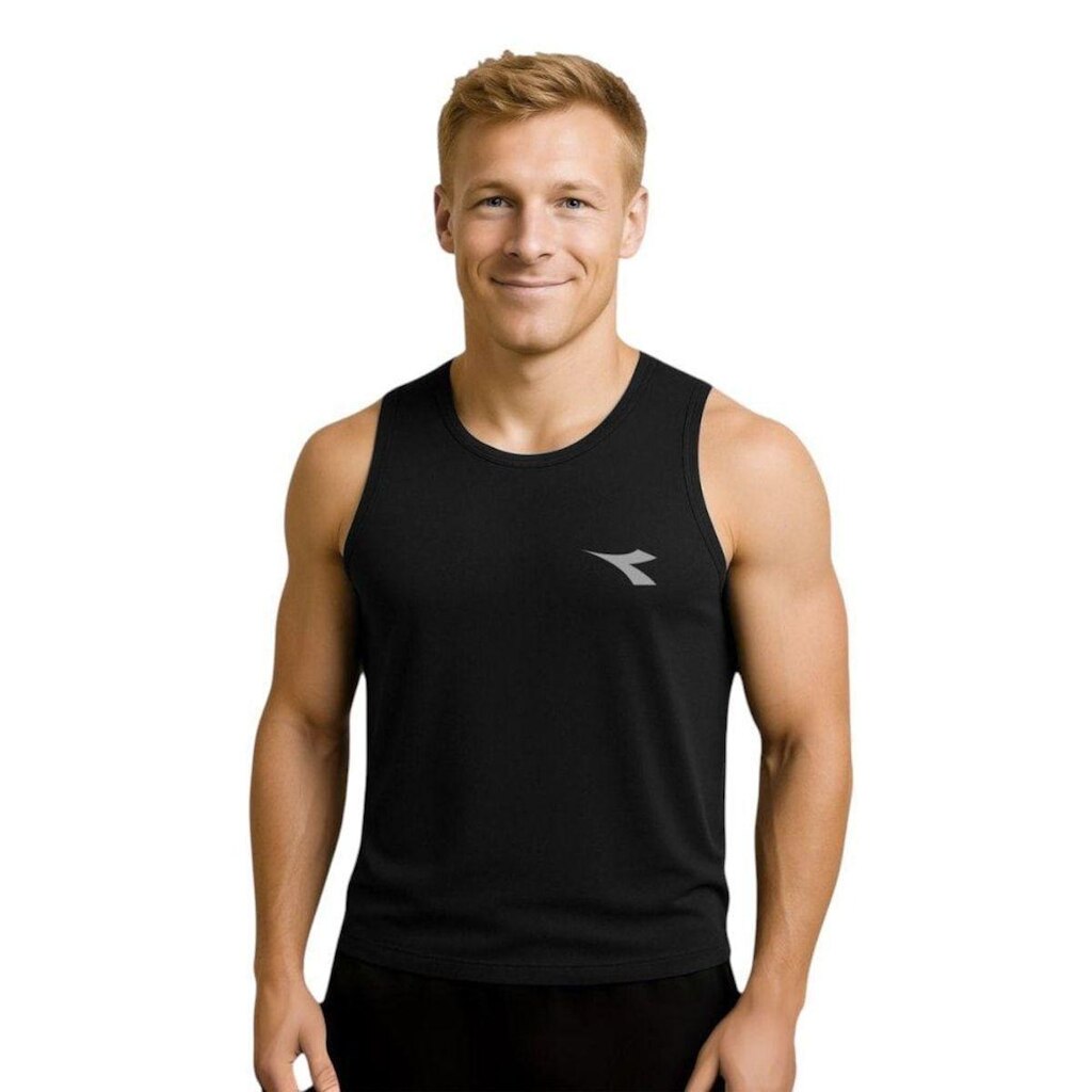 Regata Diadora Small Logo Masculina - Preto P