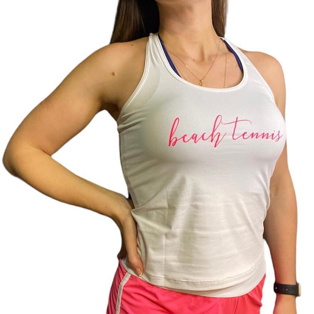 Regata Dry Cool Feminina Raquete Branca