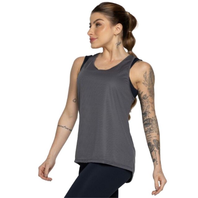 Regata Dry Lisa Bella Fiore Furadinha Roupa Para Treino Academia Moda Fitness