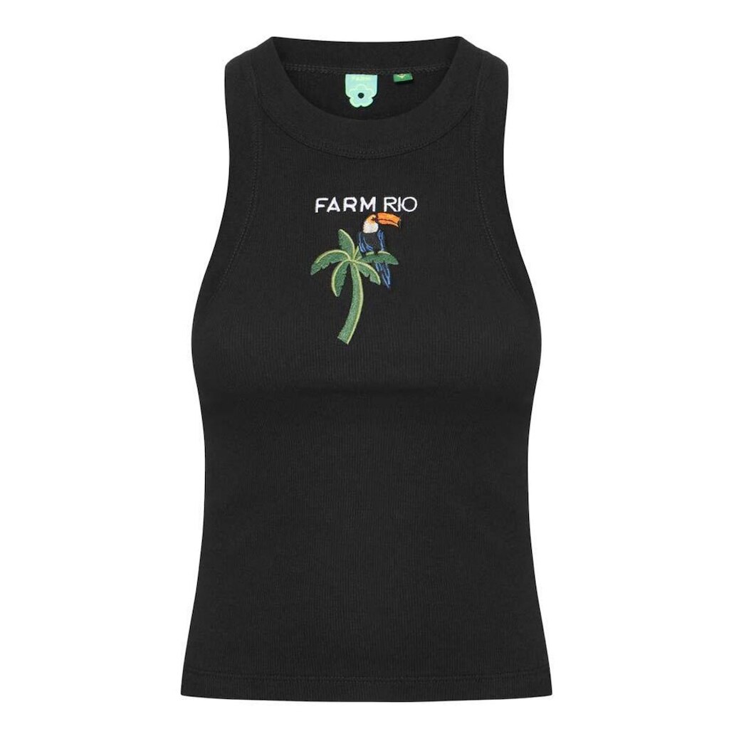 Regata Farm Rio Cropped Bordada Coqueiro