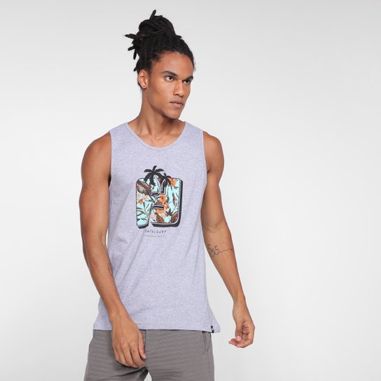 Regata Fatal Beach Masculina - Mescla Menor preço em Regata Fatal Beach Masculina - Mescla