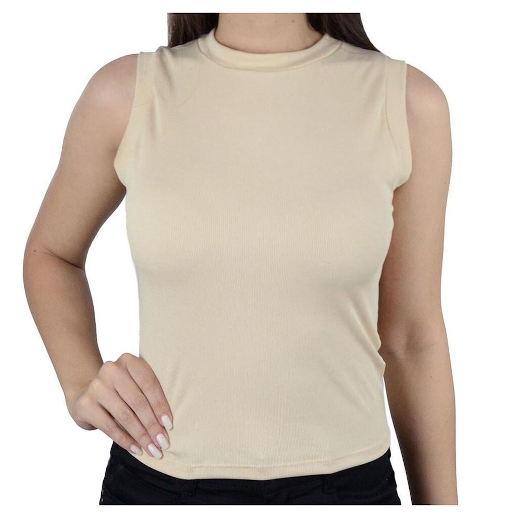 Regata Feminina Babicat Canelada Bege Creme - B2811