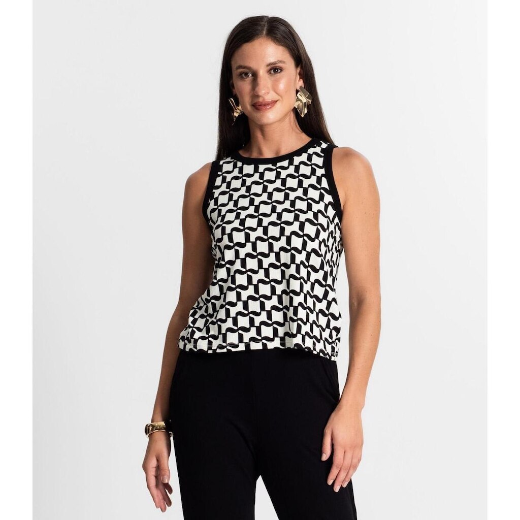 Regata Feminina Estampada Rovitex Preto