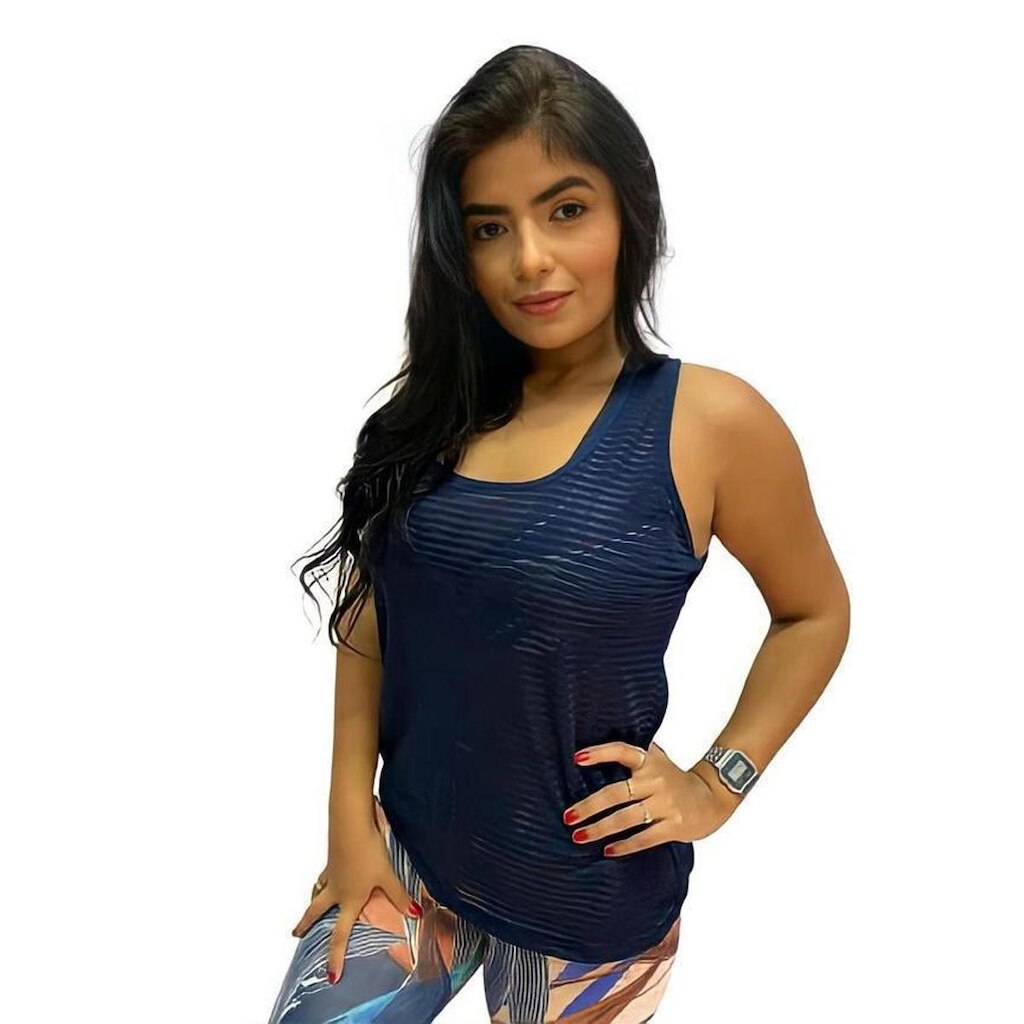 Regata feminina fitness com transparência