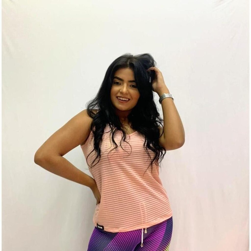 Regata feminina fitness com transparência