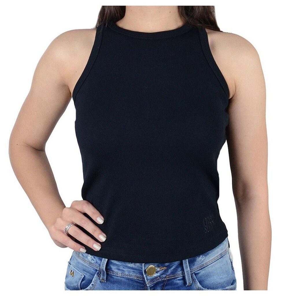 Regata Feminina FreeSurf Cropped Canelada Preta - 120702