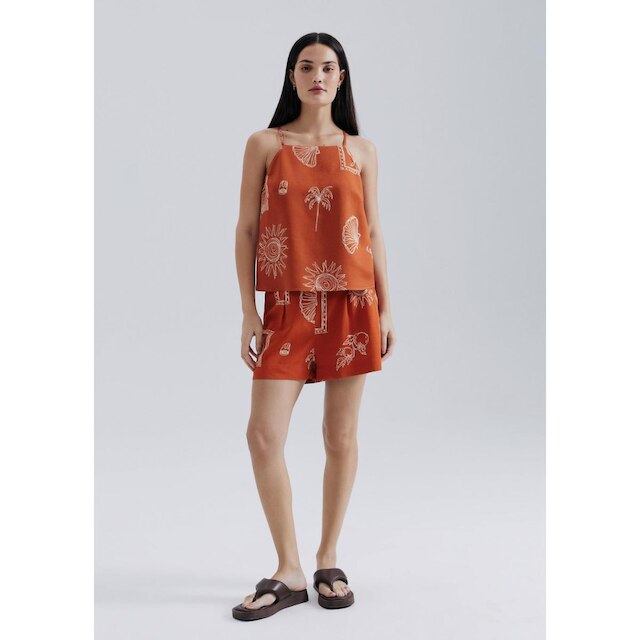 Regata Feminina Halter Neck Estampada Hering