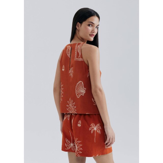 Regata Feminina Halter Neck Estampada Hering