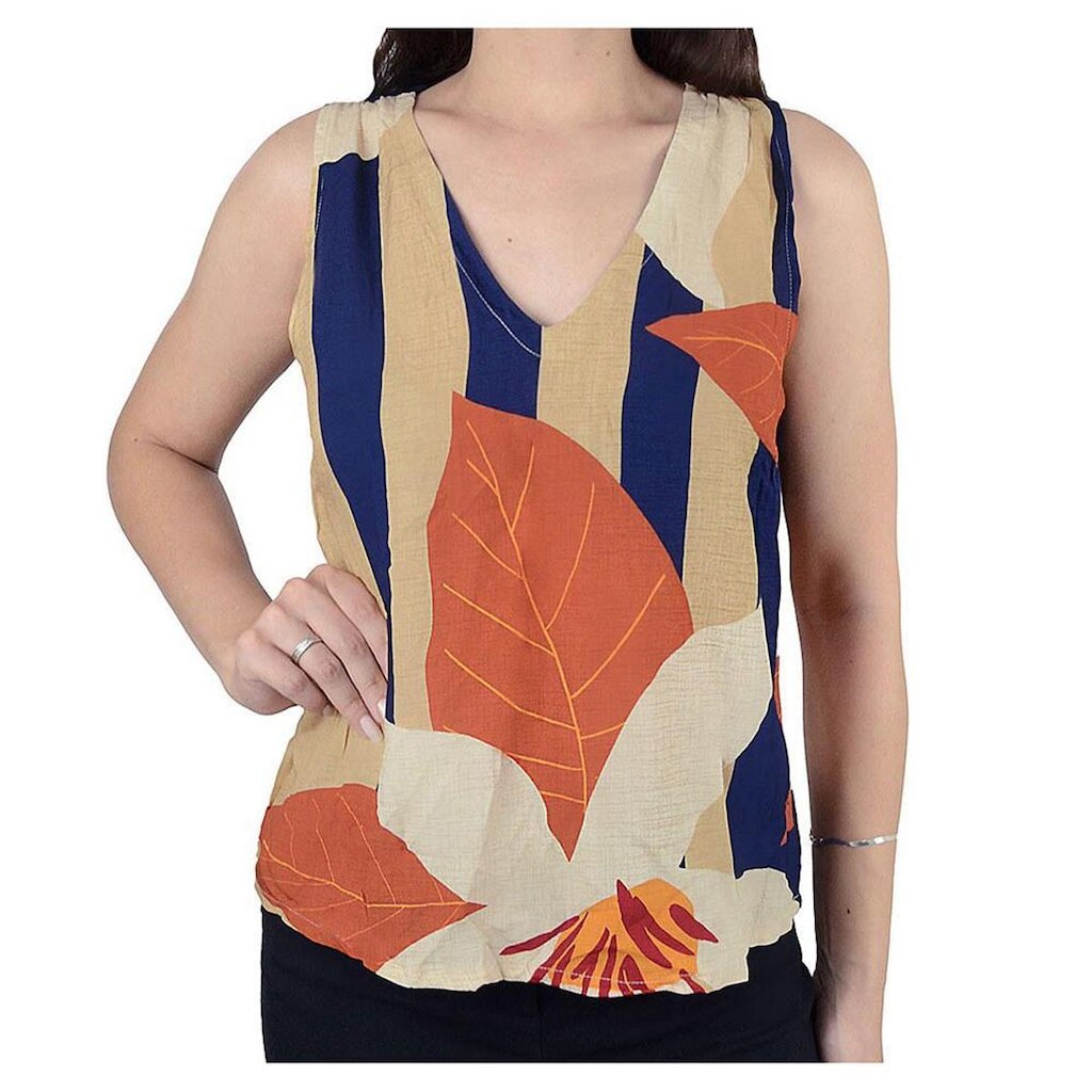 Regata Feminina Tharog Big Floral Bege - 4858
