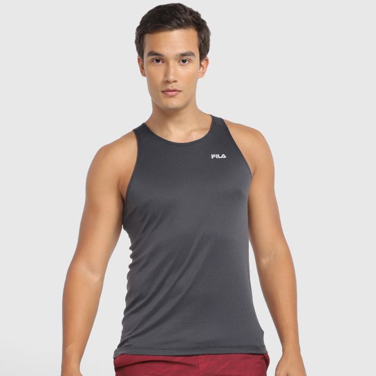 Regata Fila Eclipse Masculina - Preto+Cinza Menor preço em Regata Fila Eclipse Masculina - Preto+Cinza
