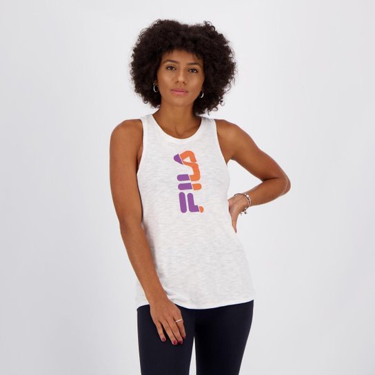 Regata Fila Honey III Feminina Branca - Branco Menor preço em Regata Fila Honey III Feminina Branca - Branco