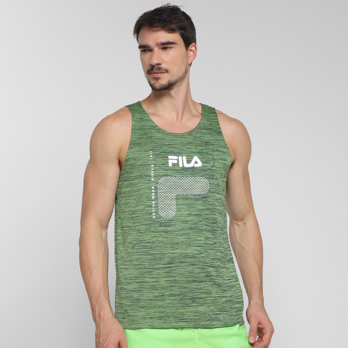 Regata Fila Sport Melange Masculina Mescla Verde Netshoes