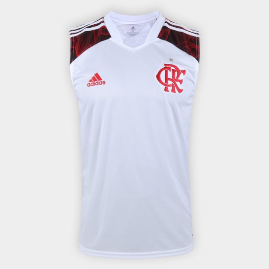 Regata Flamengo II 21/22 s/n° Torcedor Adidas Masculina - Branco+Vermelho Menor preço em Regata Flamengo II 21/22 s/n° Torcedor Adidas Masculina - Branco+Vermelho