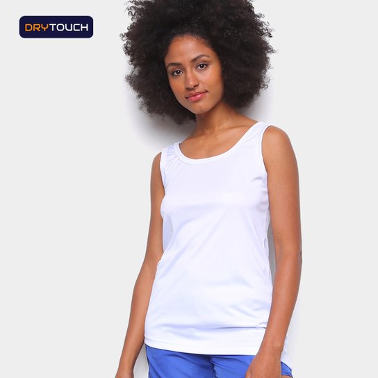 Regata Gonew Dry Touch Deep Feminina - Branco Menor preço em Regata Gonew Dry Touch Deep Feminina - Branco