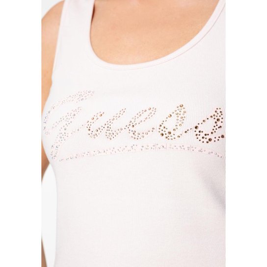 Regata Guess Rib Silk Hot Fix Rosa Claro