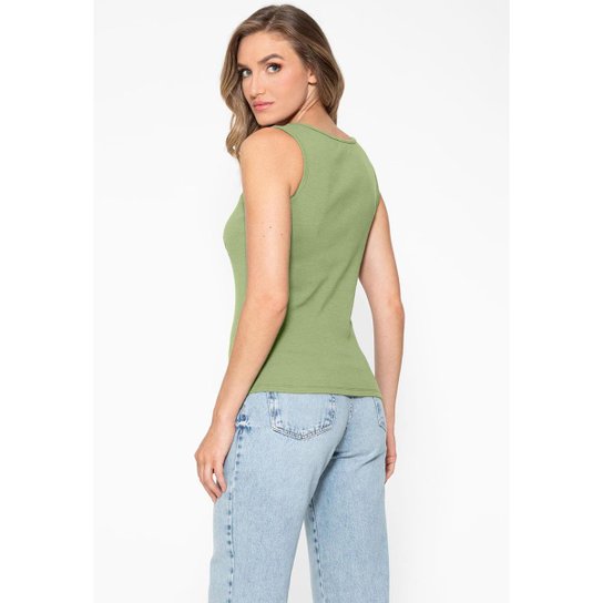 Regata Guess Rib Silk Hot Fix Verde Claro