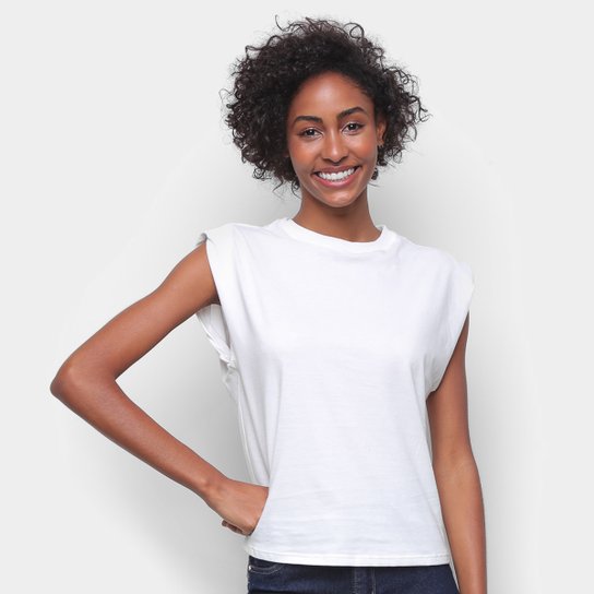 Regata Hering Básica Feminina - Branco Menor preço em Regata Hering Básica Feminina - Branco