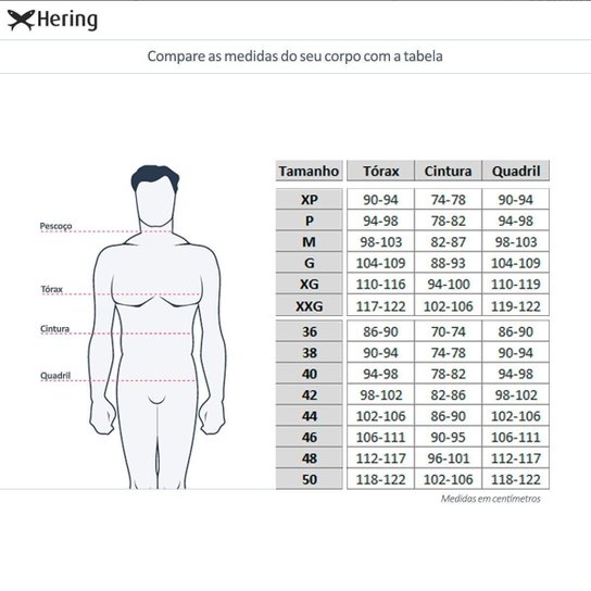 Regata Hering Básica Malha Masculina