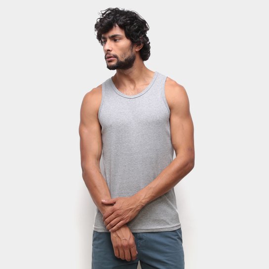 Regata Hering Básica Masculina - Mescla Menor preço em Regata Hering Básica Masculina - Mescla