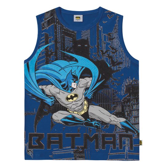 Regata Infantil Fakini Batman Masculina - Azul Escuro