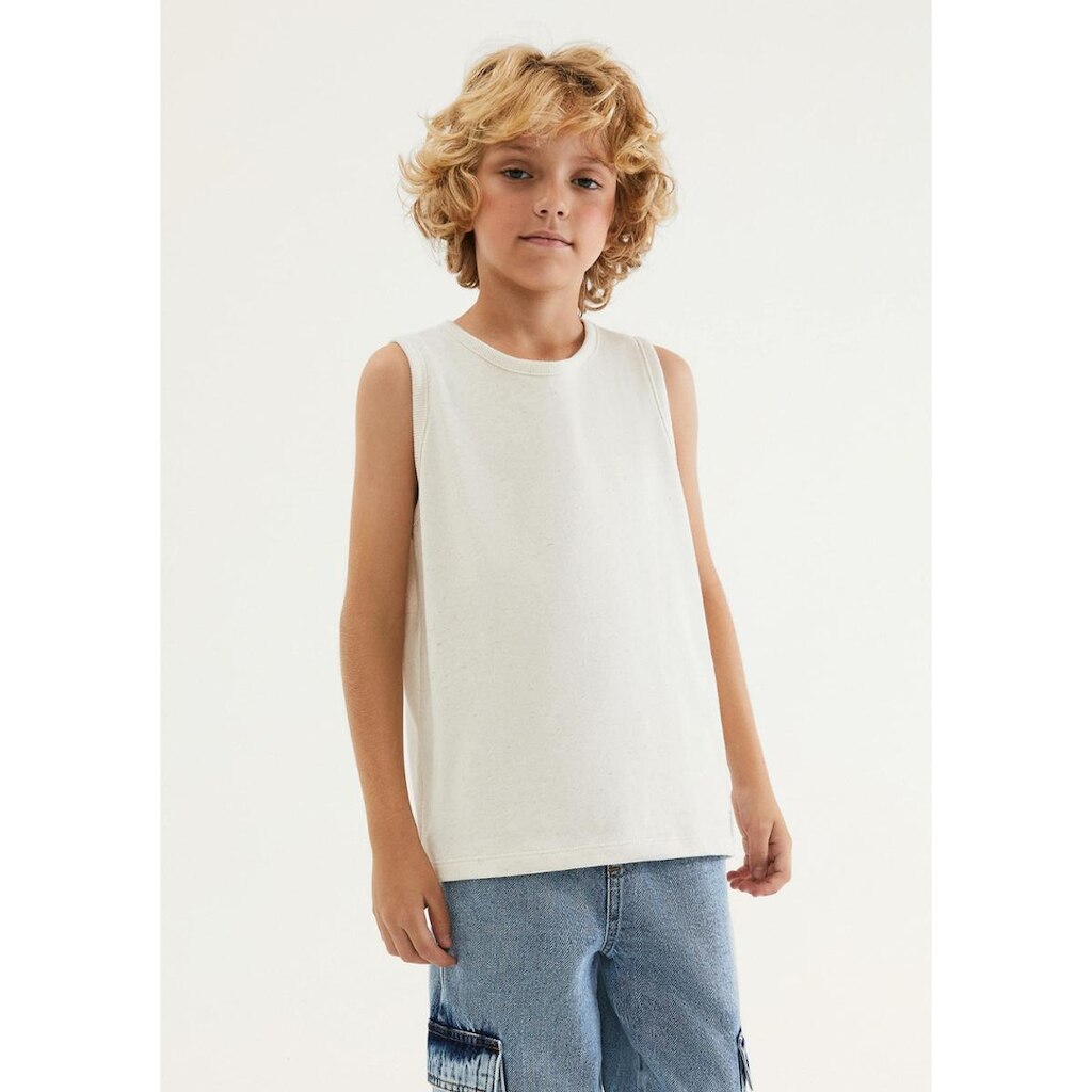 Regata Infantil Menino Básica Com Linho
