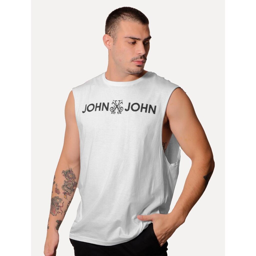Regata John John Masculina JJ Logo Branca