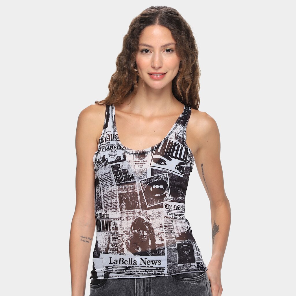 Regata Labellamafia+Top Hot Desert Estampado Feminina