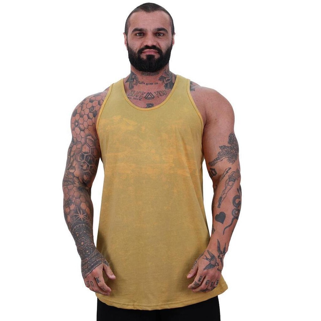 Regata Longline 100% Algodão Masculina MXD Conceito Lavado Estonado