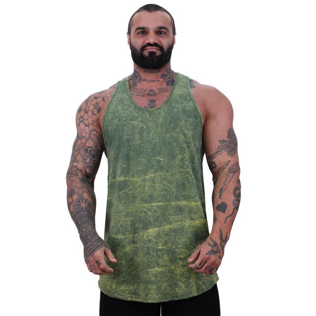Regata Longline 100% Algodão Masculina MXD Conceito Lavado Estonado