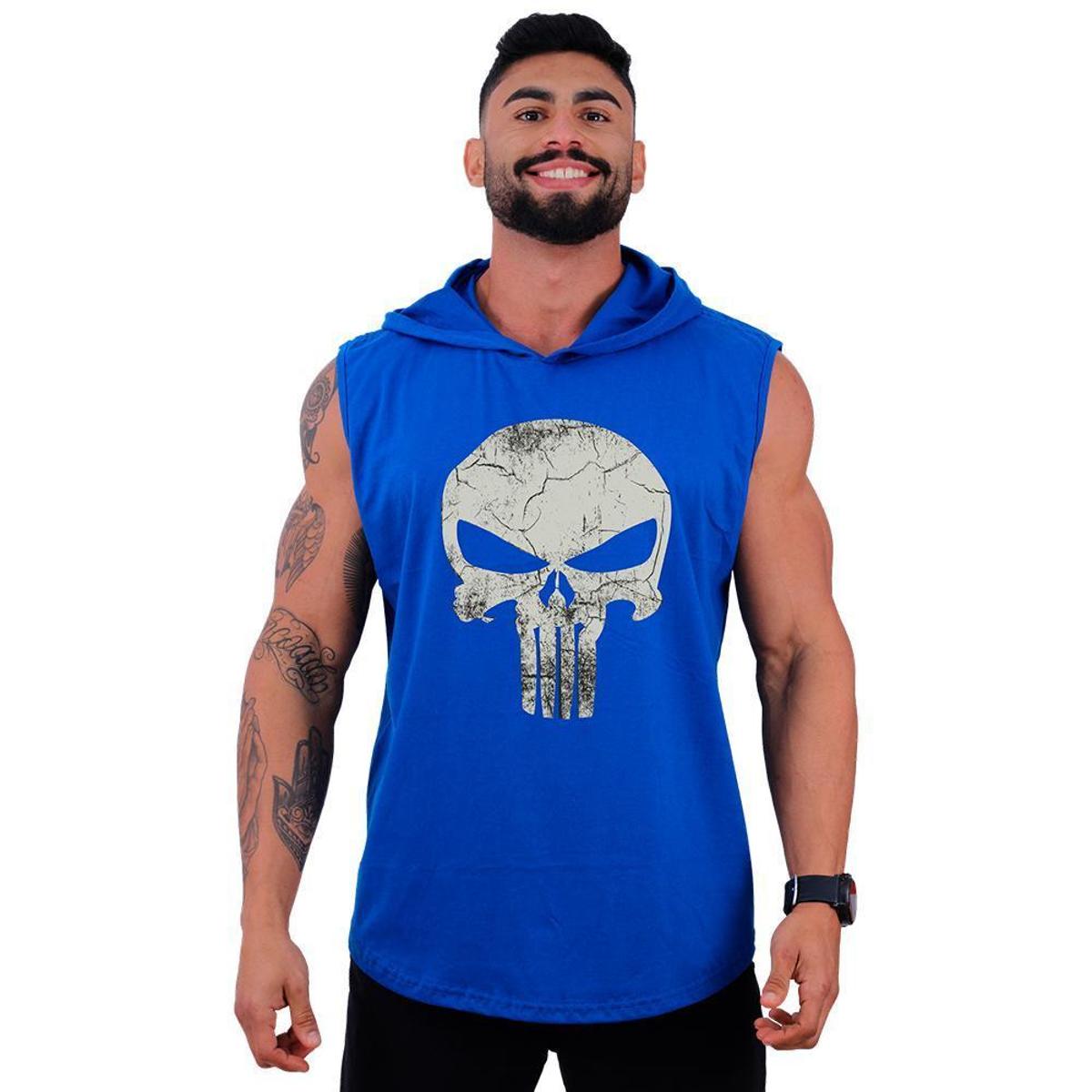 Regata Longline com Touca Masculina MXD Conceito Caveira Vingador Menor preço em Regata Longline com Touca Masculina MXD Conceito Caveira Vingador