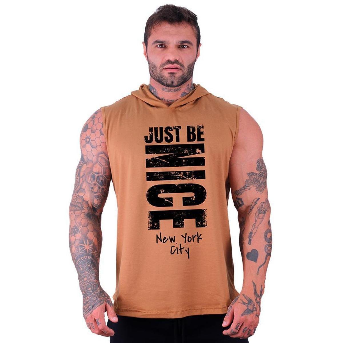 Regata Longline com Touca Masculina MXD Conceito Just Be Nice Menor preço em Regata Longline com Touca Masculina MXD Conceito Just Be Nice