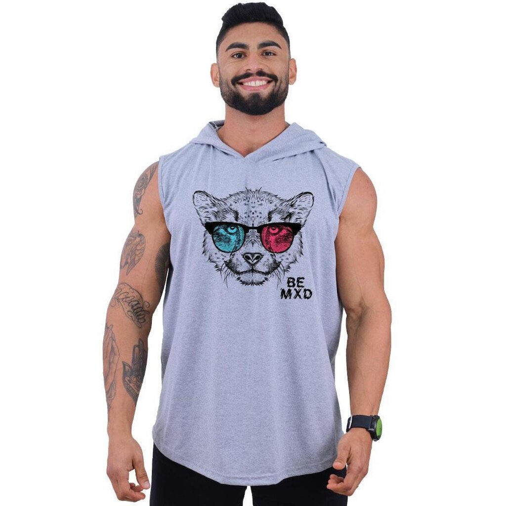 Regata Longline com Touca Masculina MXD Conceito Leopardo de Óculos