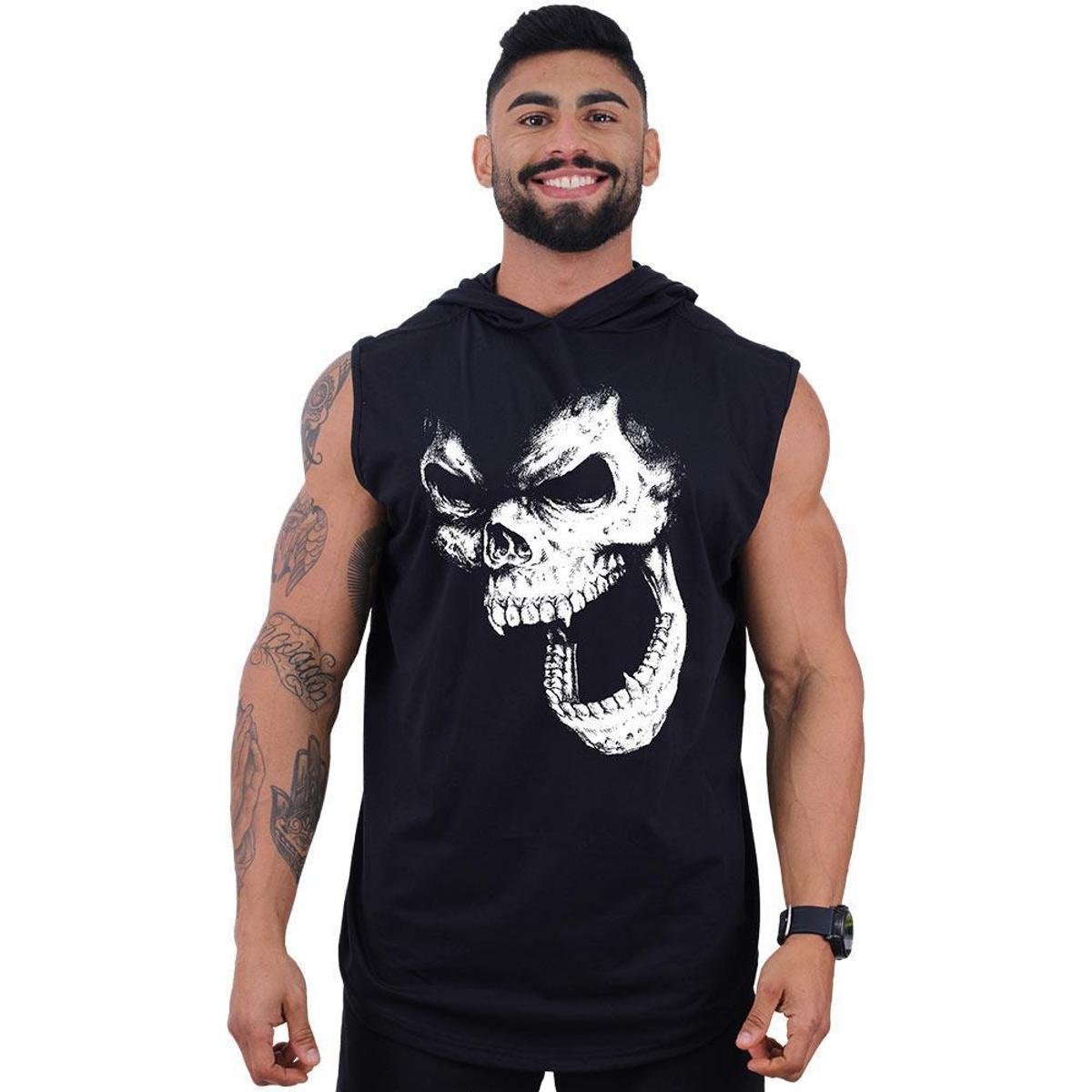 Regata Longline com Touca Masculina MXD Conceito Monkey Skull Menor preço em Regata Longline com Touca Masculina MXD Conceito Monkey Skull