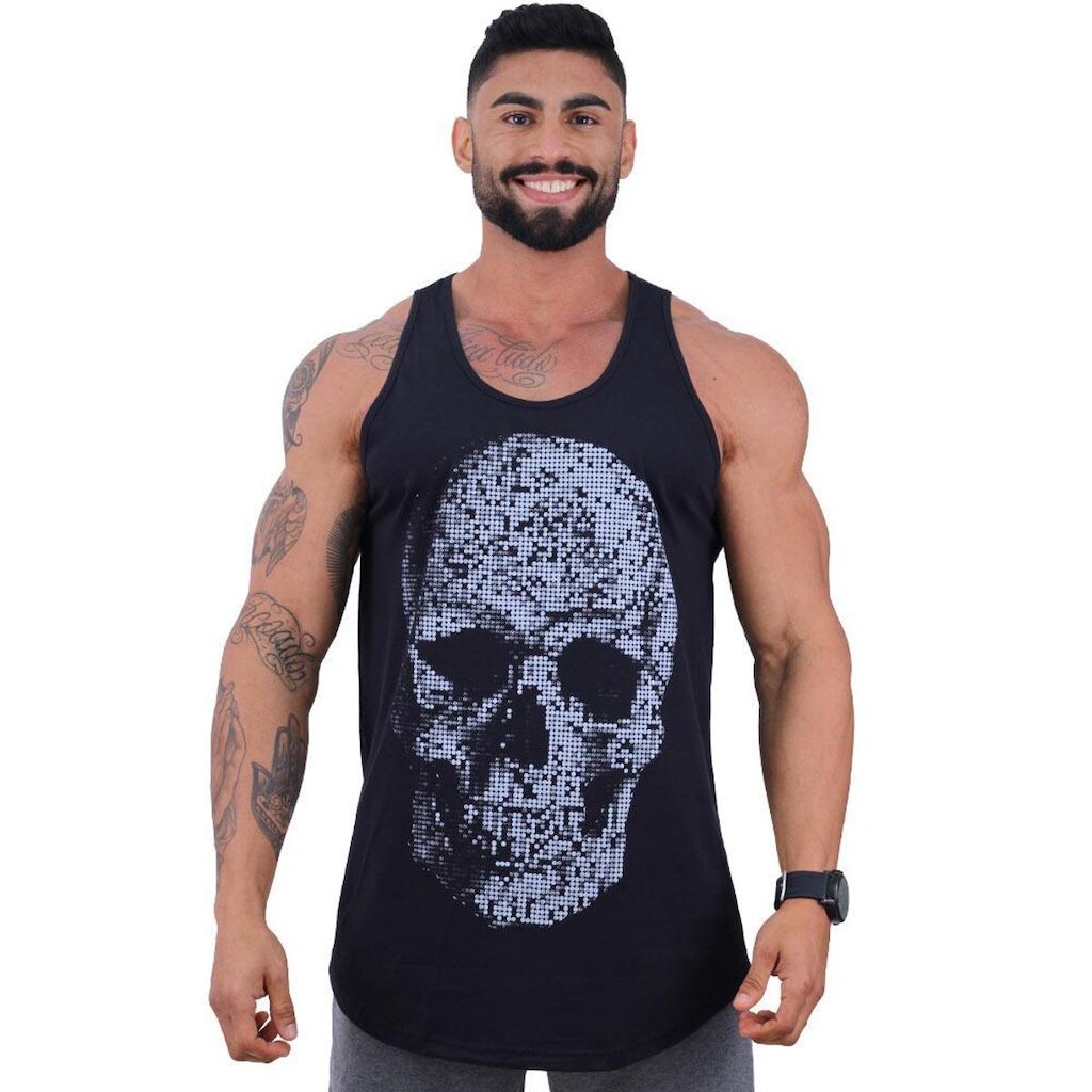 Regata Longline Masculina Limitada MXD Conceito Caveira Digital