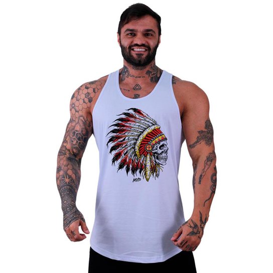 Regata Longline MXD Conceito Caveira Cacique Masculina - Branco é ruim? Regata Longline MXD Conceito Caveira Cacique Masculina - Branco é boa?