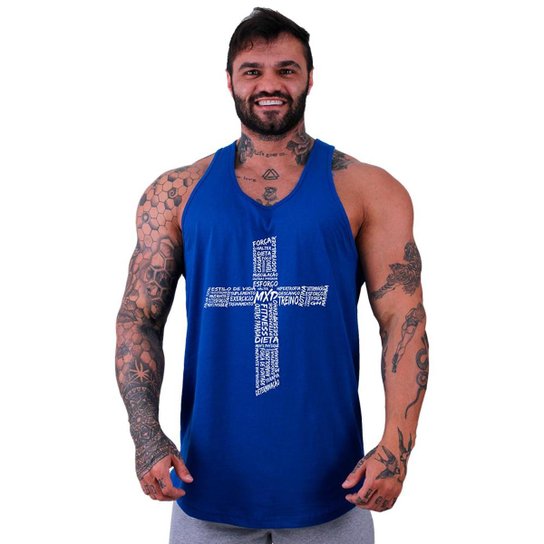 Regata Longline MXD Conceito Crucifixo Motivacional Masculina - Azul é ruim? Regata Longline MXD Conceito Crucifixo Motivacional Masculina - Azul é boa?