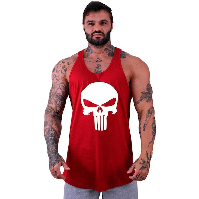 Menor preço em Regata Longline MXD Conceito Punisher Masculina - Vermelho