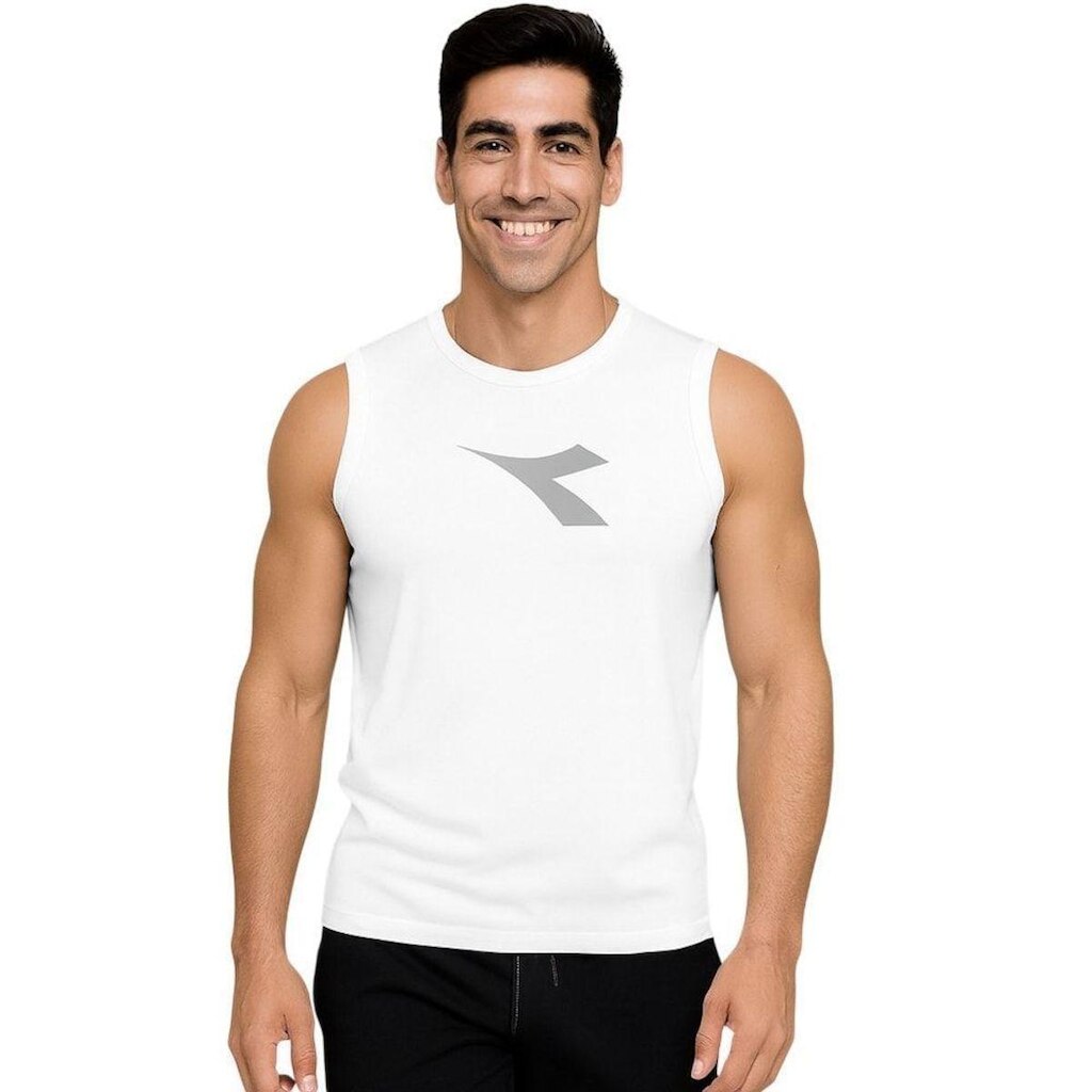 Regata Machão Diadora Big Logo Masculina - Branco XGG