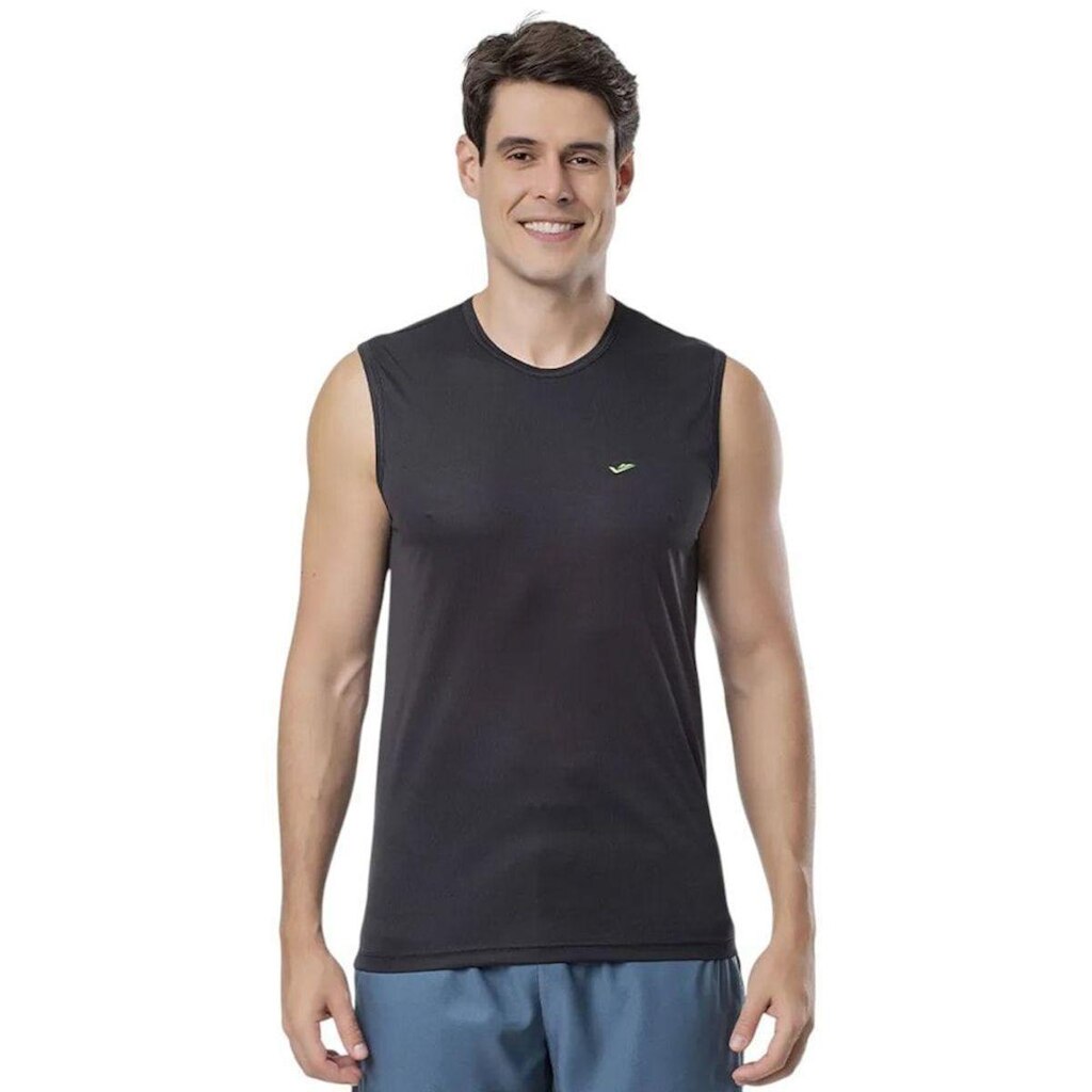 Regata Machão Elite Básica Plus Size Masculina - Preto EG5