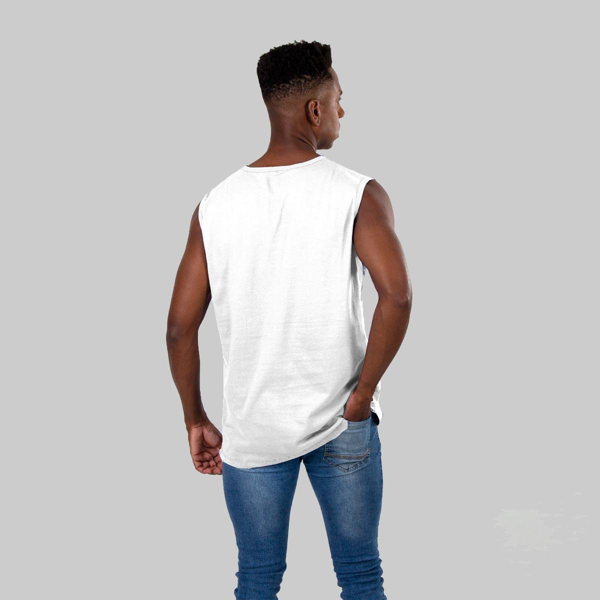 Regata Masculina 100% Algodão Machão - M - Branco