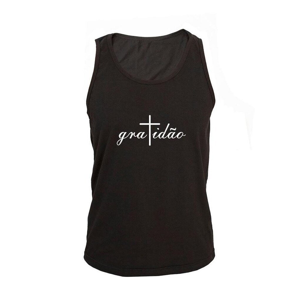 Regata Masculina Algodão Gratidão Estampada Básica