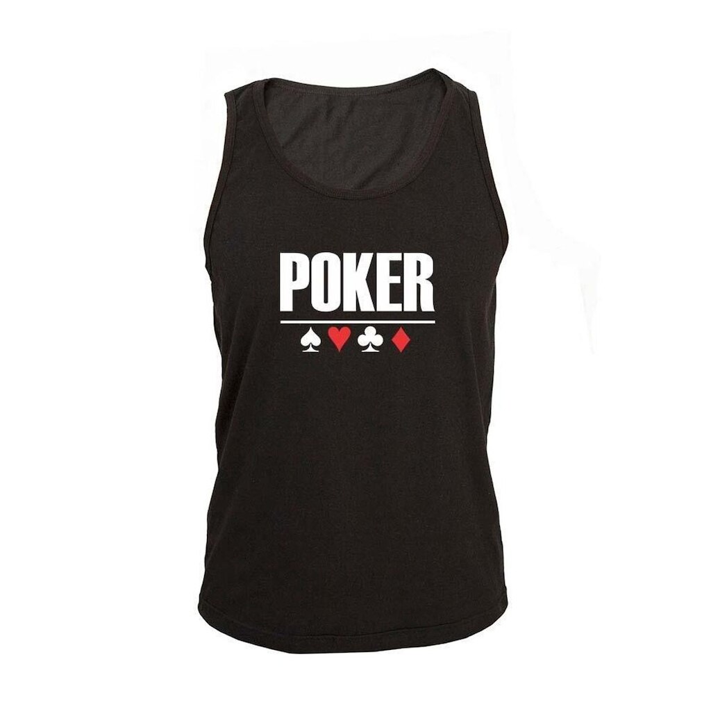 Regata Masculina Algodão Poker Estampada Verão Moderna