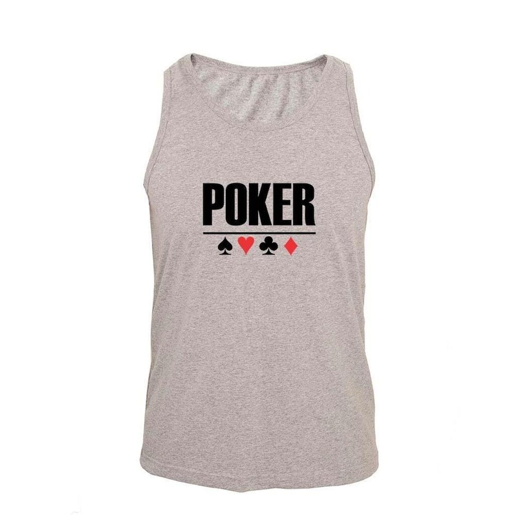Regata Masculina Algodão Poker Estampada Verão Moderna