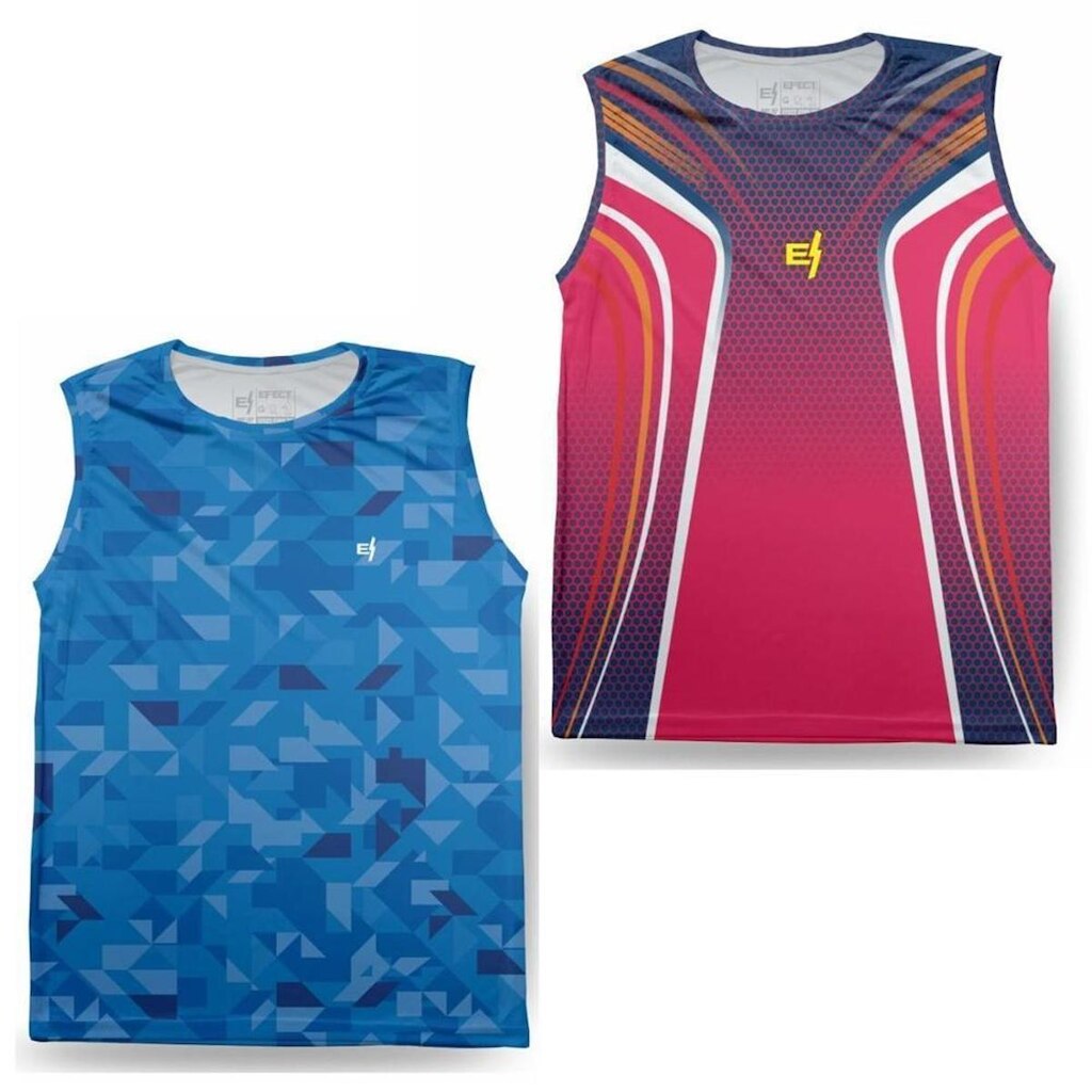 Regata Masculina Cavada Proteção UV Térmica Caminhada Kit 2