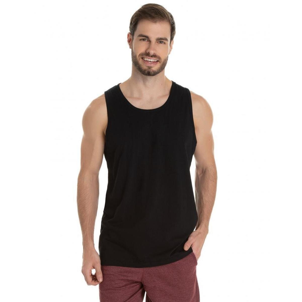 Regata Masculina de Algodão Premium Básica Lisa Menor preço em Regata Masculina de Algodão Premium Básica Lisa