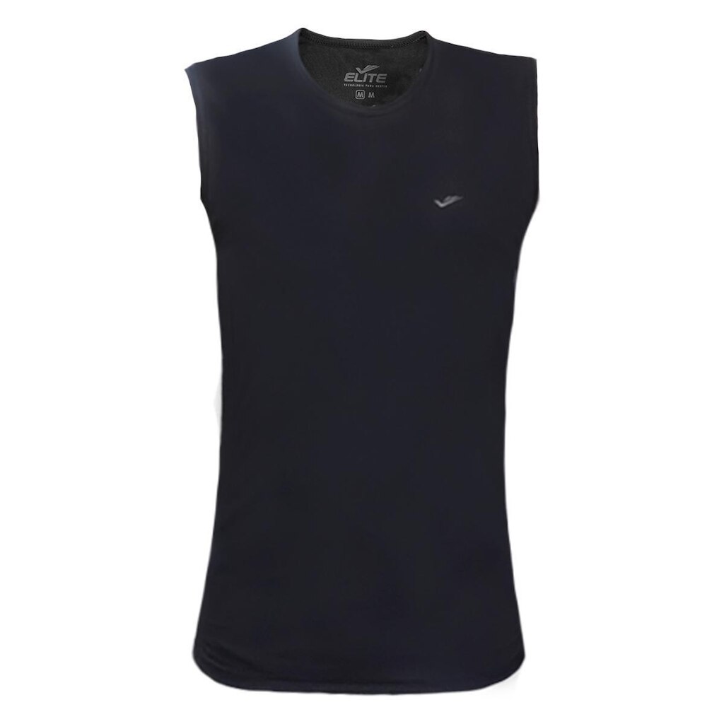 Regata Masculina Elite Preto Gelo Plus Size