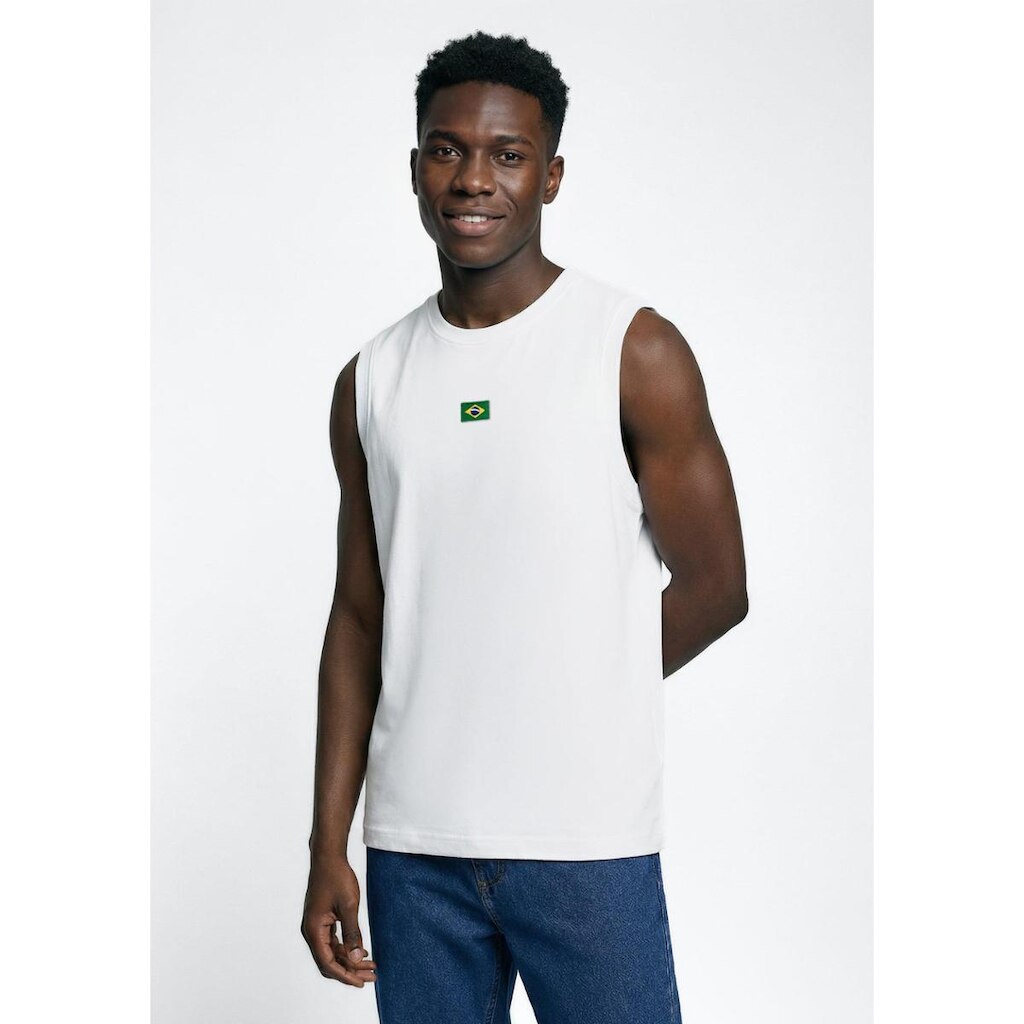 Regata Masculina Em Malha Com Patch Drop Brasil