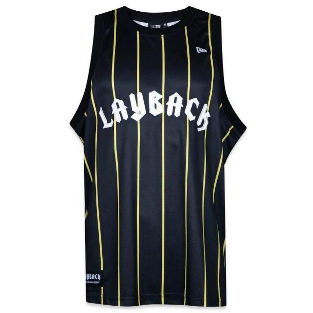 REGATA MASCULINA JERSEY NEW ERA COLLAB LAYBACK PRETO