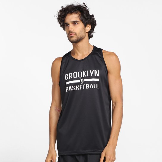 Regata NBA Brooklyn Nets Basketball Masculina - Preto Menor preço em Regata NBA Brooklyn Nets Basketball Masculina - Preto